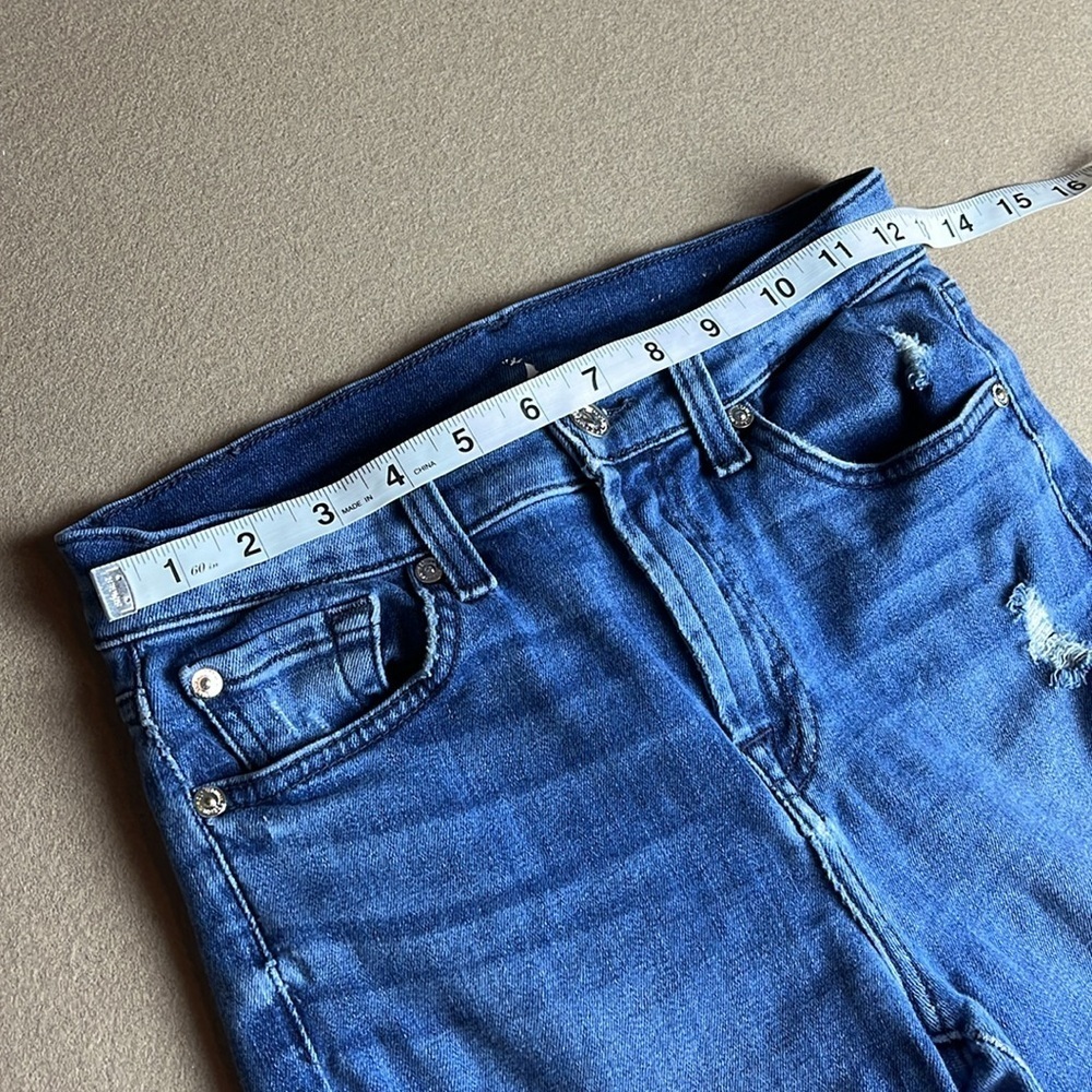 7 For All Mankind Distressed Skinny Jeans - 25 - Picture 5 of 13